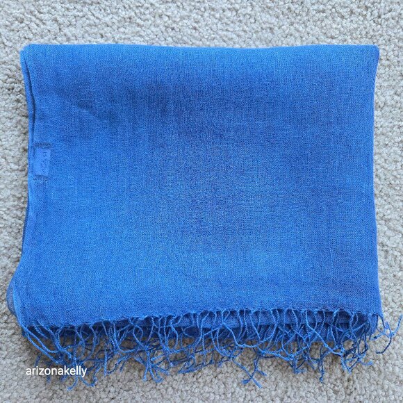 Fraas Accessories - NWOT Linen Scarf Blue Fraas